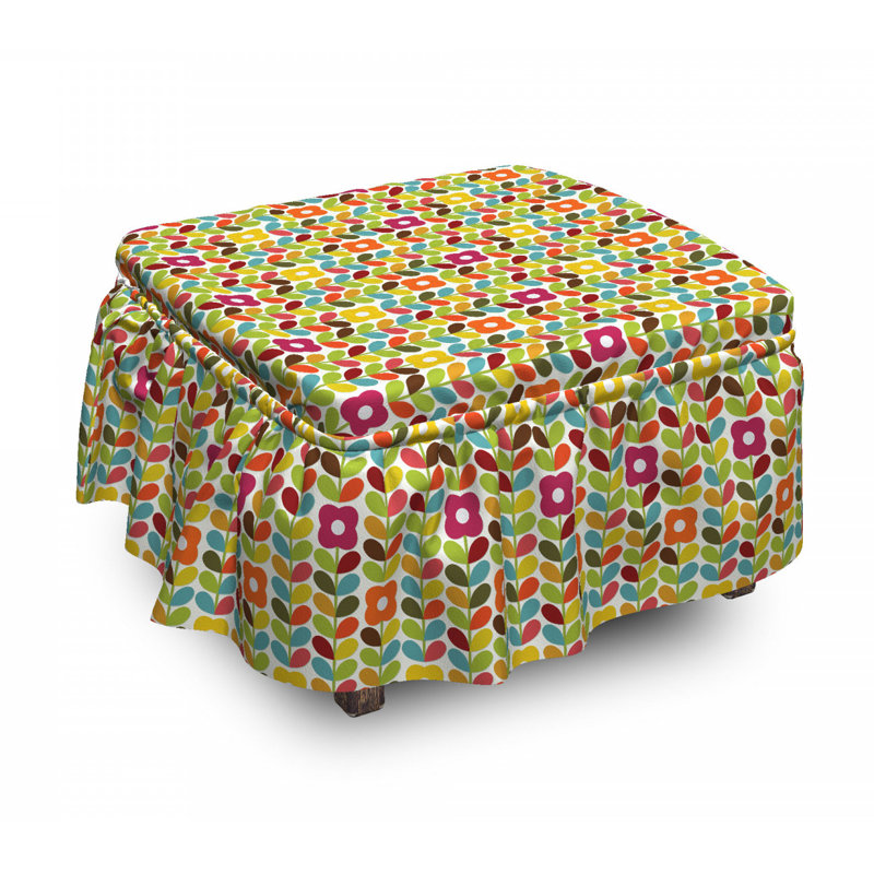 Housse pour repose-pieds de feuilles scandinave