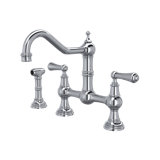 Edwardian™ Perrin and Rowe® Double Handle Provence Bridge Kitchen Faucet with Lever Handle