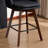 Mid-Century Modern Faux Leather Counter Stool, Upholstered Swivel Barstool With Wood Legs, Counter Height Stool with Wingback, Footrest, For Kitchen Island Bar Counter,  Black, Single-1855512861-1858234489