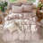 MooMee Lightweight Duvet Cover Set with Zipper Closure 8 Ties 100% Washed Cotton Linen Like Textured Soft Breathable All-Season-111220337-109236630