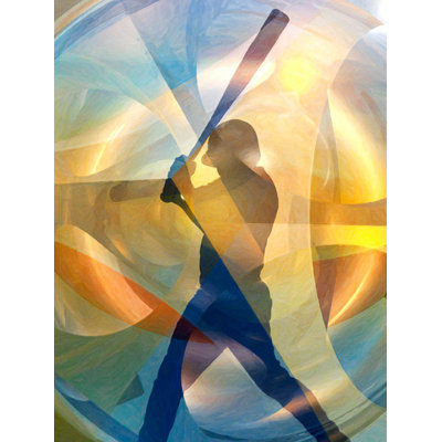 'The Hitter (Baseball)' by Scott J. Menaul Graphic Art on Wrapped Canvas