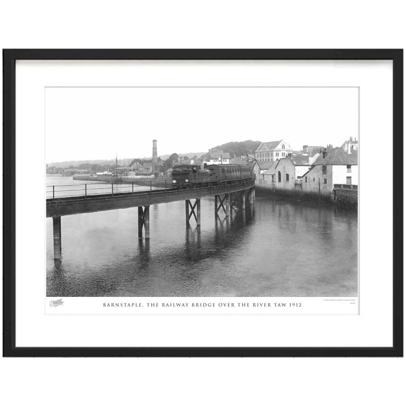 Barnstaple, The Railway Bridge Over The River Taw 1912 - Single Picture Frame Print, 40cm H x 50cm W x 2.3cm D