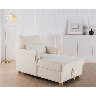 Méridienne confortable de 35 po avec rangement, très grand fauteuil de lecture à dossier réglable et siège inclinable rembourré à nuage profond pour la chambre à coucher, le salon et le salon