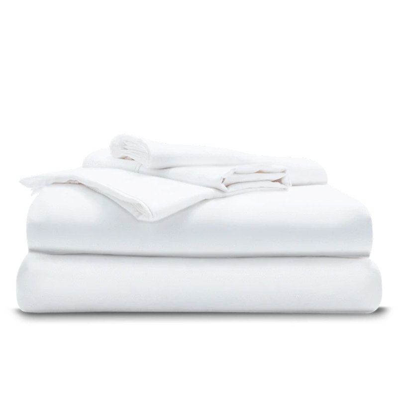 Cotton Blend Percale Sheet Set, White, Standard