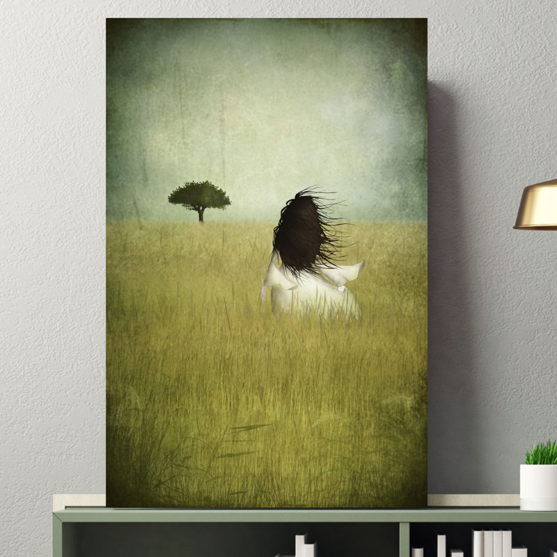 « fille on the field », reproduction d’impression sur toile tendue