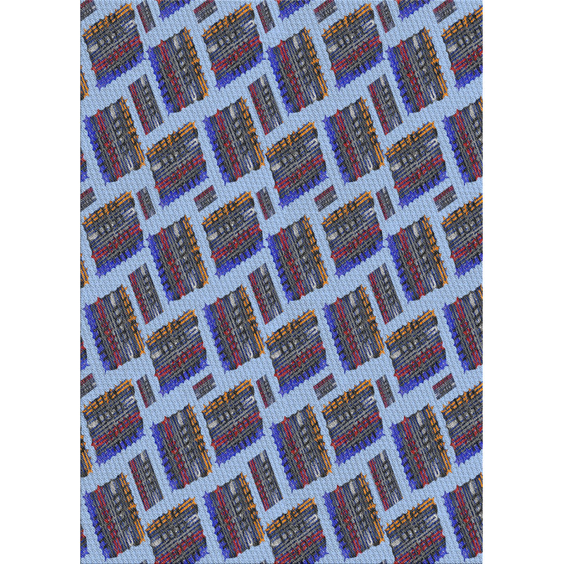 Tapis bleu/gris à tisser électrique, Carré 4 pi
