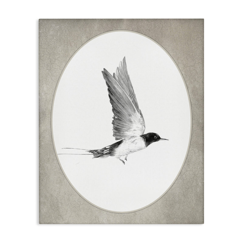 Oiseau en vol, art mural sur toile, H 40 po x l 30 po