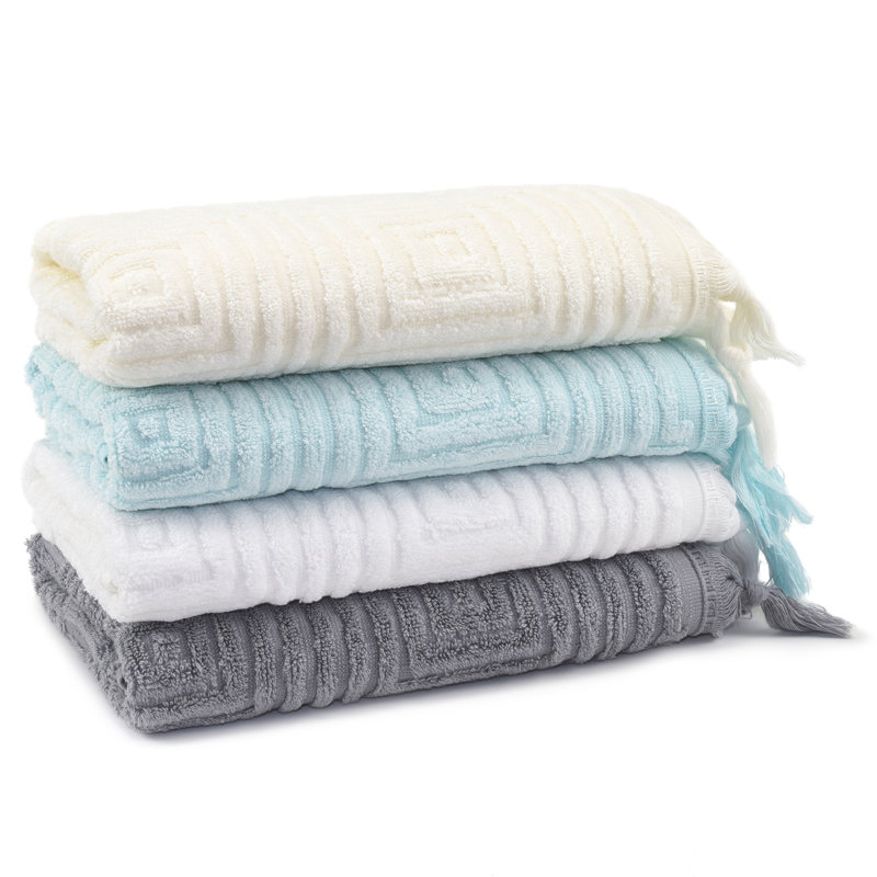 Troya Turkish 4 Piece Rayon from Bamboo Towel Set, White
