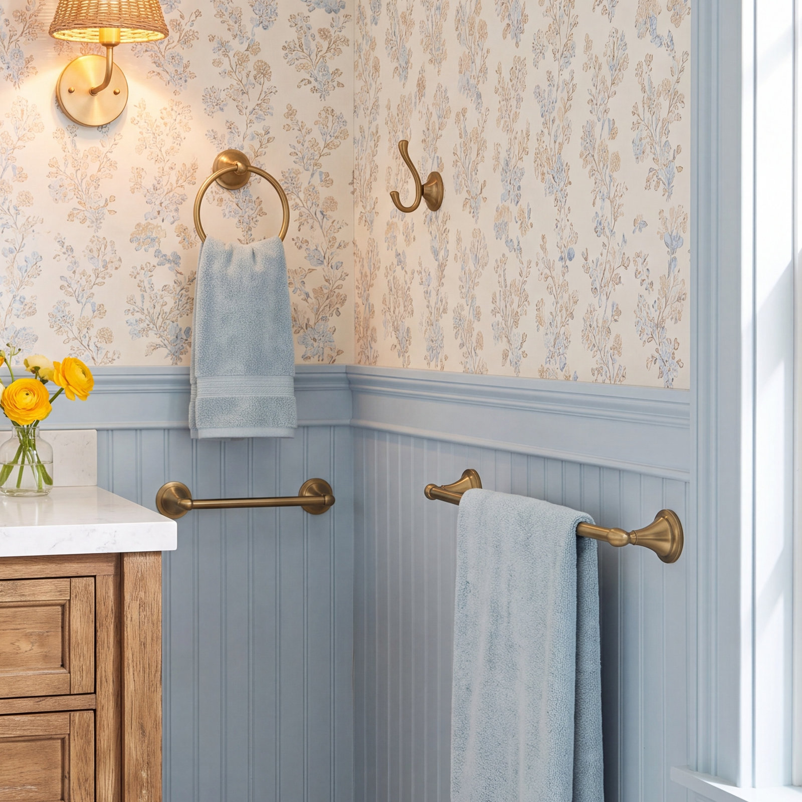 Linden™ 4-Piece Bathroom Hardware Set, Champagne Bronze