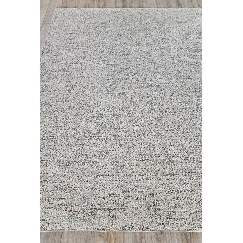 Morello Hand Made Area Rug in Ivory/Dark Gray, Rectangle 2' x 3'