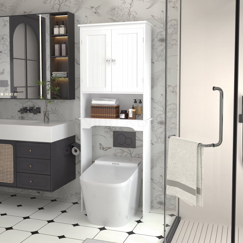 Over The Toilet Storage Cabinet, Bathroom Shelf Over Toilet, Bathroom Storage Cabinet Organizer,Wood Bathroom Space Saver