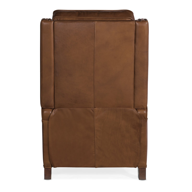 Recliner, Manual, Brown Genuine Leather