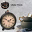 Modern & Contemporary Analogue Metal Quartz Movement / Crystal Tabletop Clock with Alarm in Black/Brown