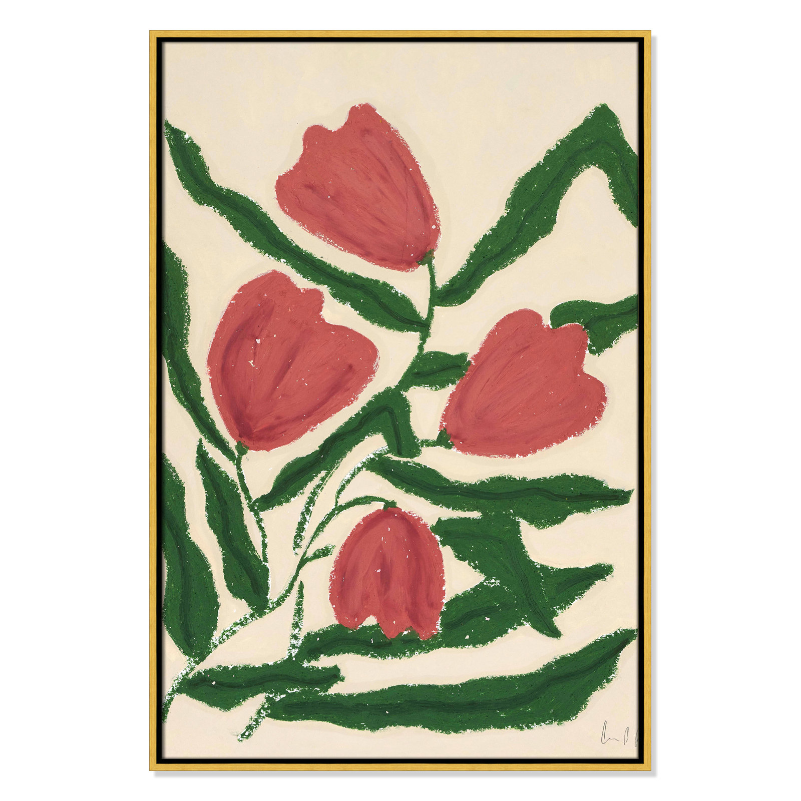 Red Tulips  Print by Camilla Bergqvist, 37.5" H x 25.5" W, Gold
