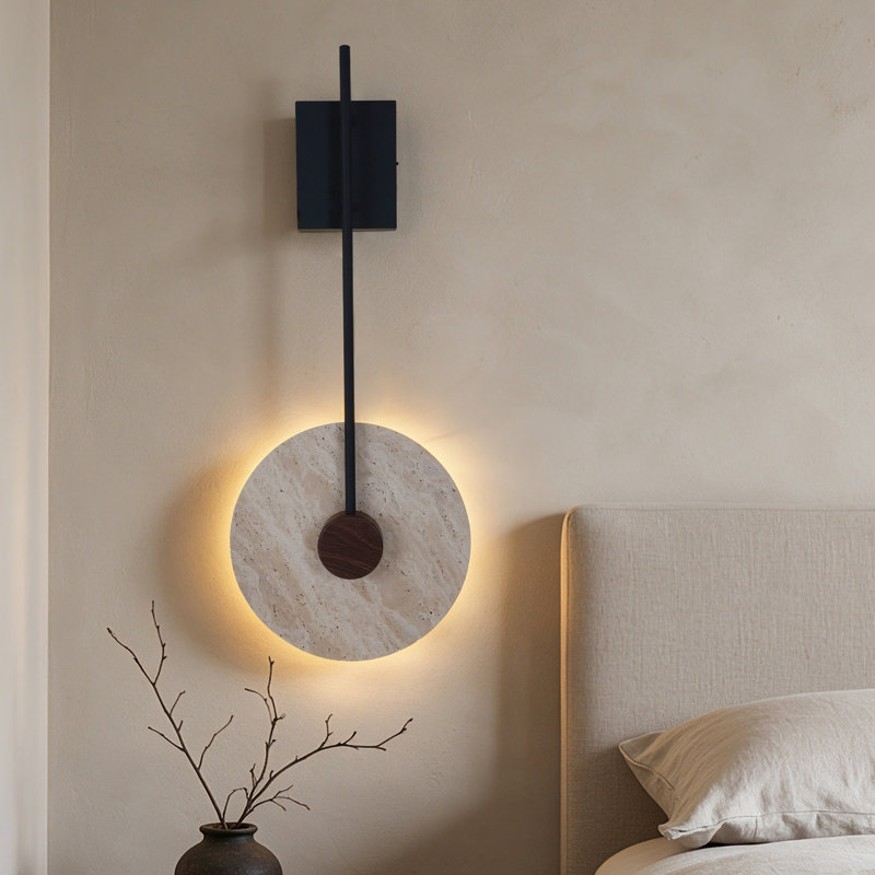 Stone and Aluminium Flush Mounted Sconce