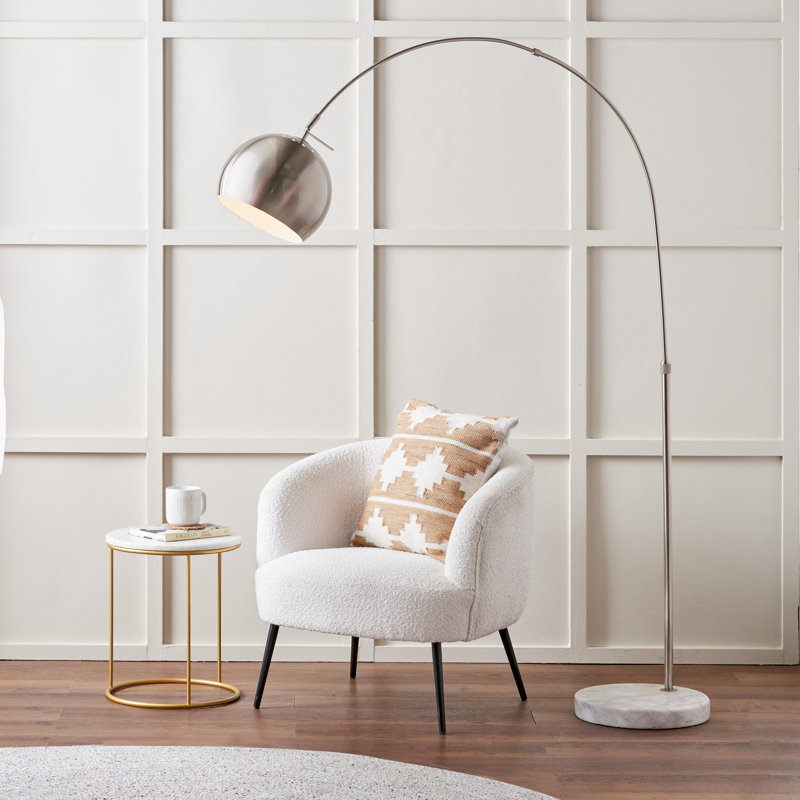 Charlee 175cm Arched Floor Lamp, Silver