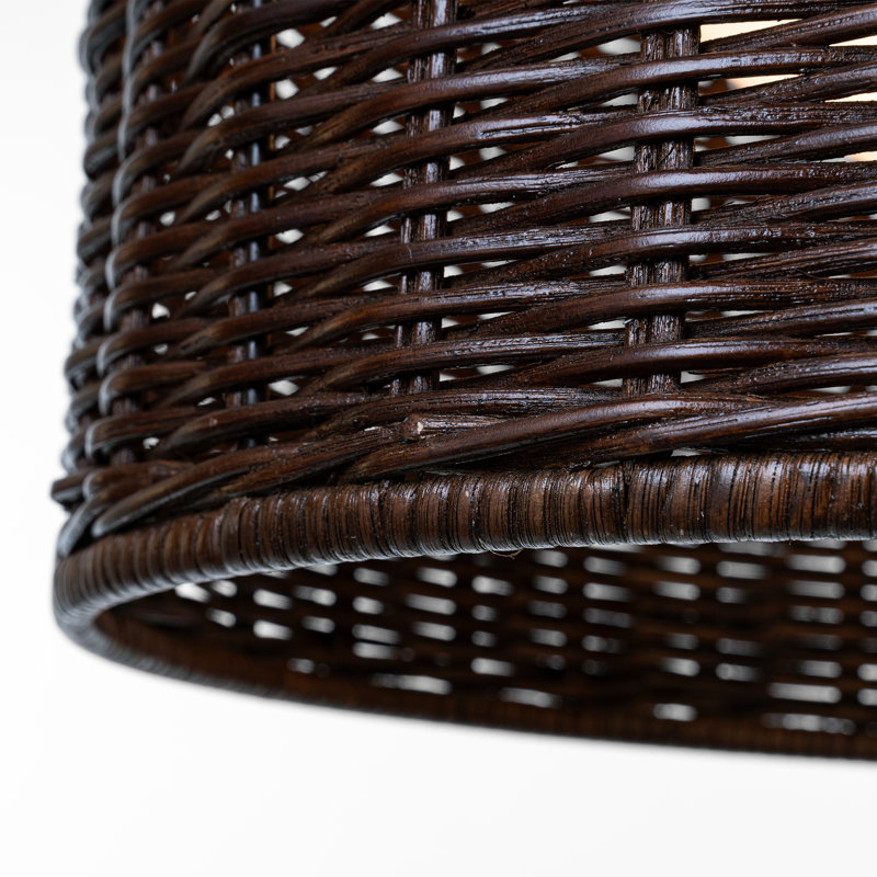 Nancy 3 - Light Pendant, Polished Nickel, 22.25" H x 18.75" W x 18.75" D, Natural Wicker