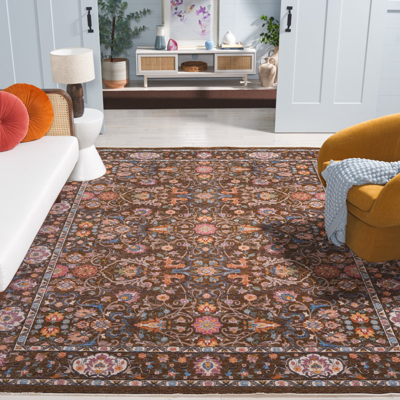 Tapis brun / bleu 224, Rectangle 8 pi x 10 pi