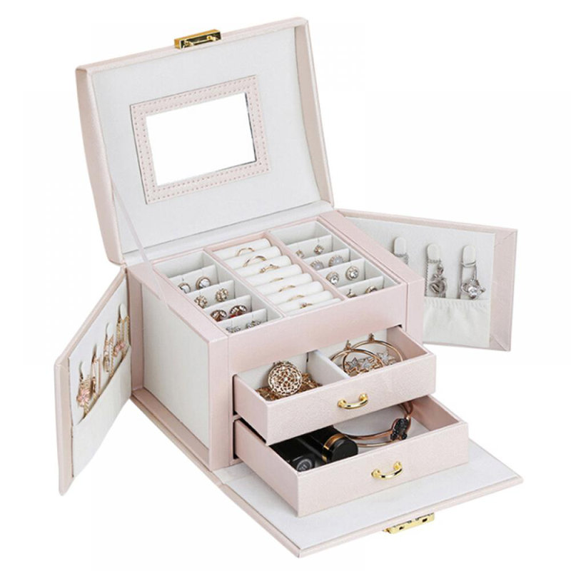 Boîte à bijoux avec tiroir, Rose