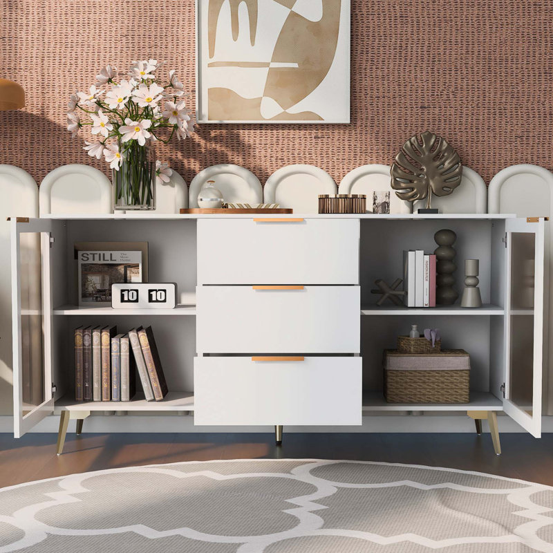 Buffet Tracilyn 63, Blanc / brun