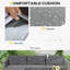 Outsunny Luxury 4-Seater PE Rattan Patio Corner Sofa Set 5-Piece Dark Grey