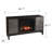 Lucely 149'' W Brown/Antique Silver Electric Fireplace