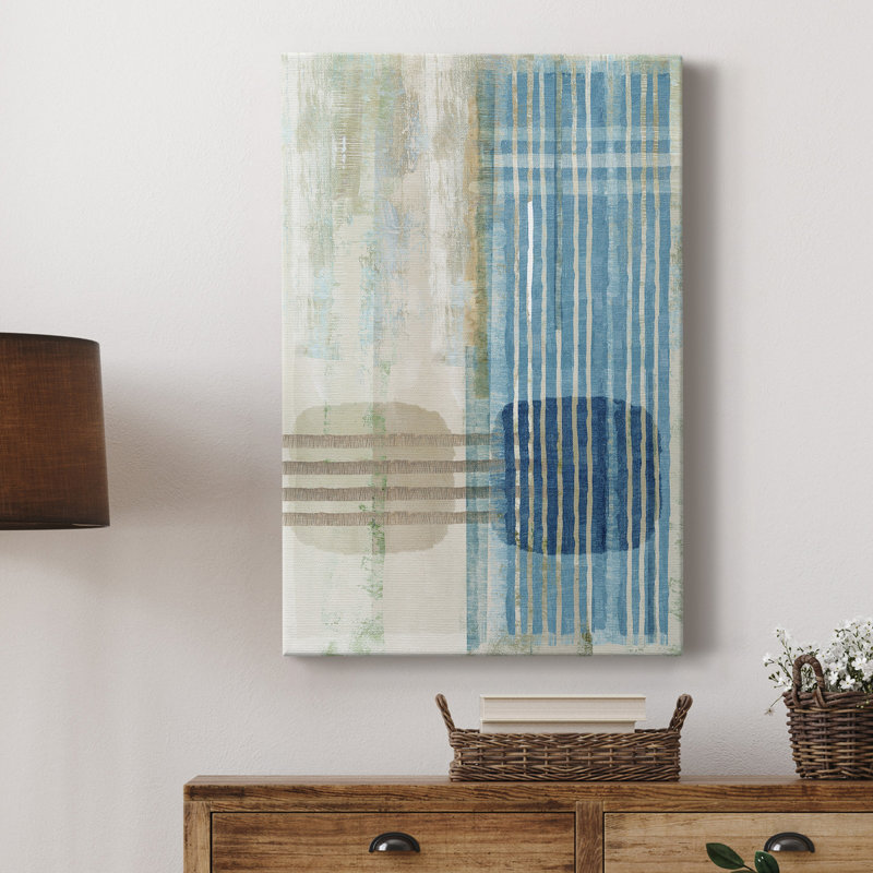 «Blue Blue Horizon III», toile tendue avec châssis de qualité supérieure - prête à être accrochée, H 36 po x l 24 po x P 1 po