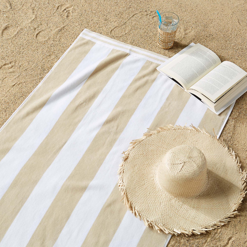  Edgartown 100% Cotton Modern  Stripe Beach Towels, Mixed