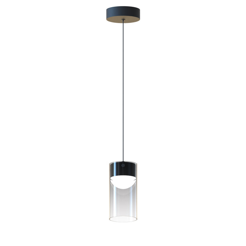 Delonda 1 - Light Gunmetal LED Cylinder Pendant, Graduating Smoke