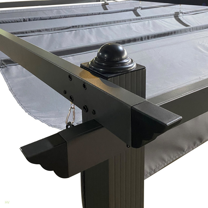 Pavillon de jardin extérieur escamotable 13 X 10 pi pour patio, jardin, cour et terrasse, Gris