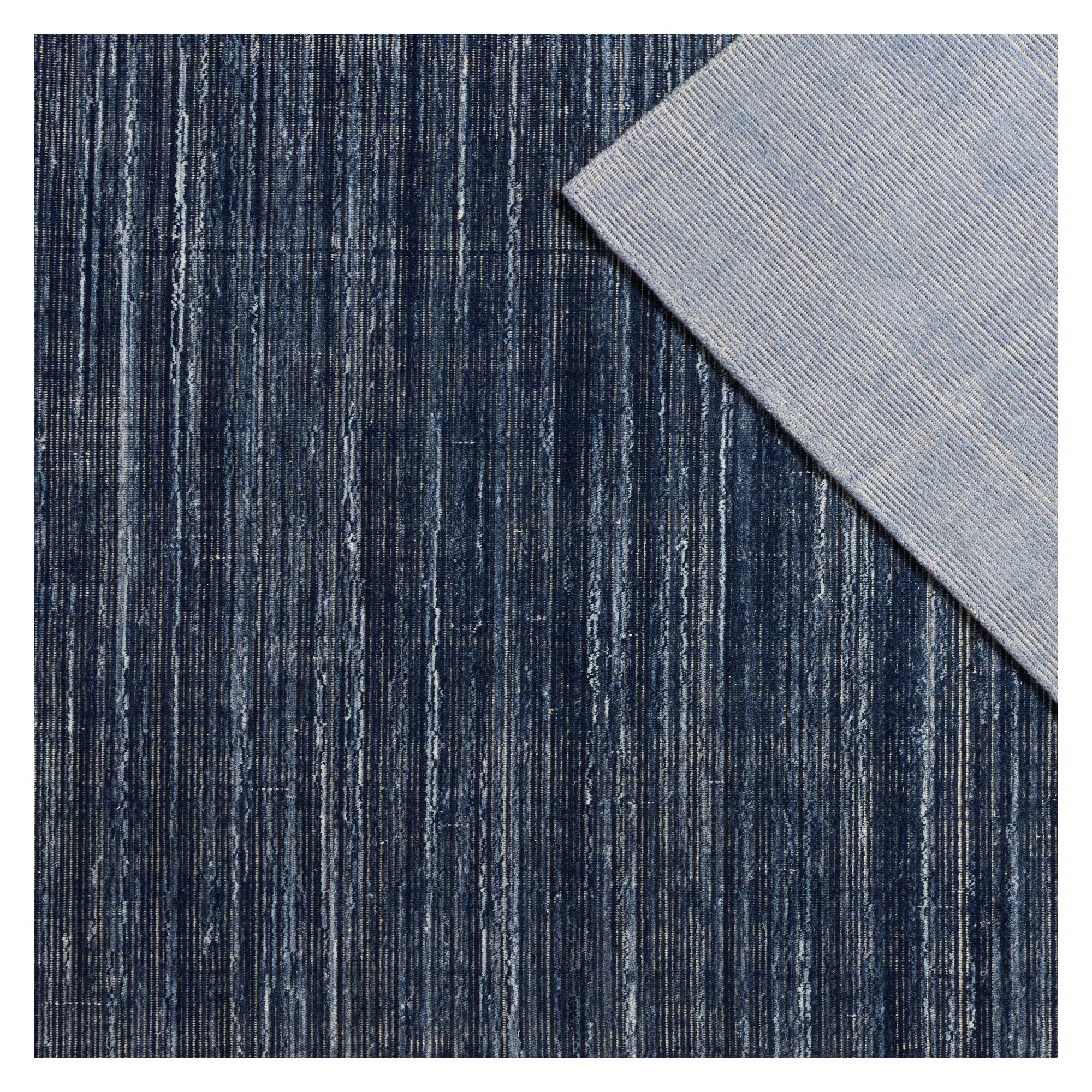 Caron Handmade Performance Navy Indoor/Outdoor Rug, Rectangle 9' x 12'