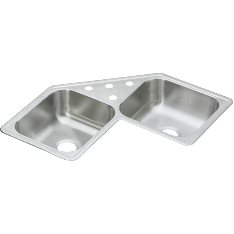 Dayton 32" L x 32" W Double Basin Drop-In Kitchen Sink