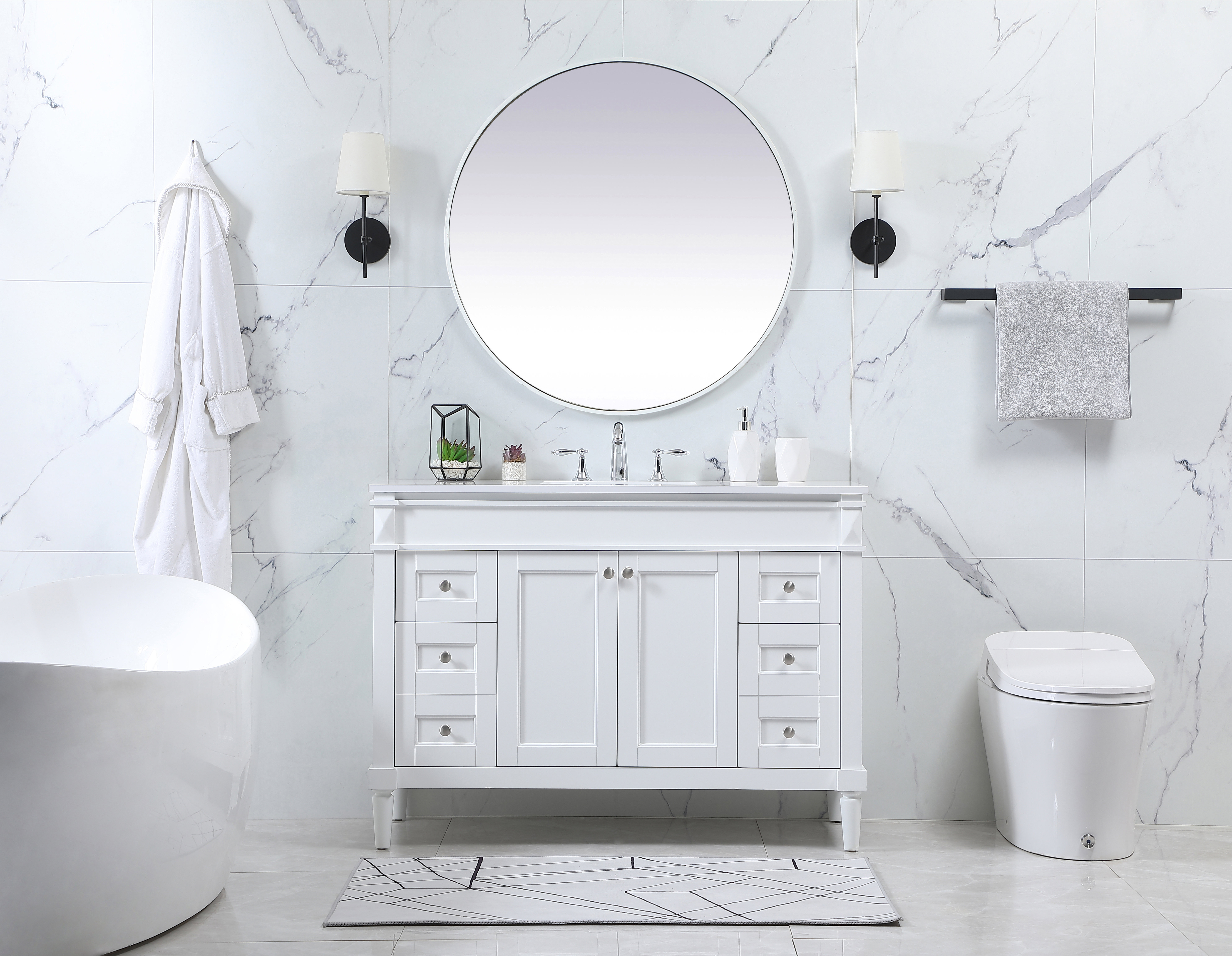 California 48-inch Vanity with Matte White Top