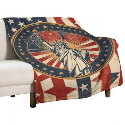 Statue Of Liberty_1 Luxury Flannel Throw Blanket, Soft Warm Fuzzy Blanket for Living Room Sofa Bed Home Decor