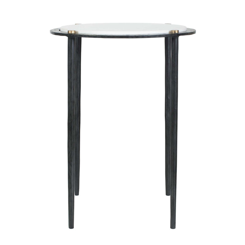 Uttermost Wren Round White Marble Accent Table