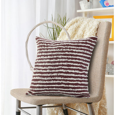 Coussin décoratif à rayures 100% coton Contemporary