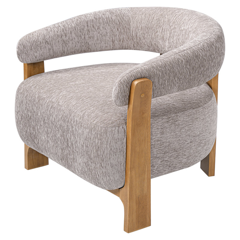 Fauteuil demi-tonneau Garrison, Almond Polyester, 2