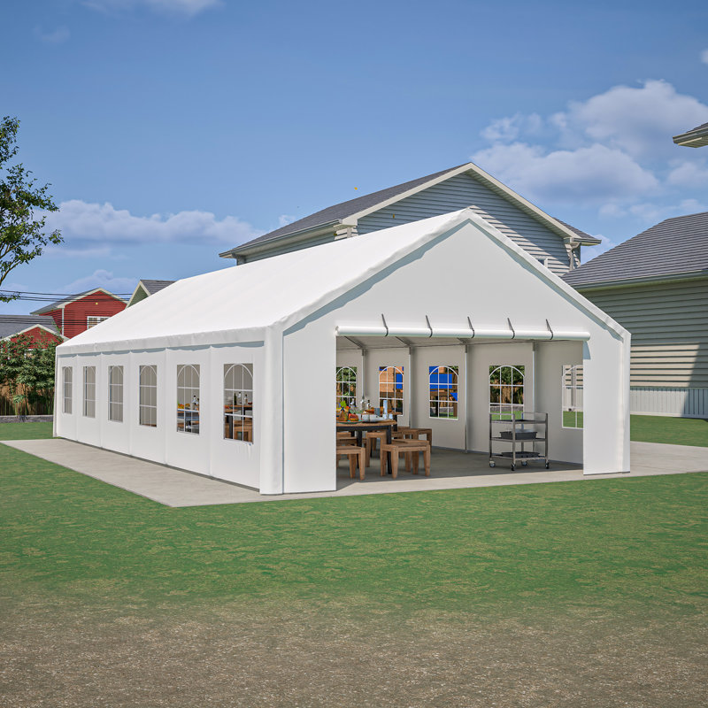 Tentes et abris de camping robustes de 20 x 40 pi, grand auvent de cadre en métal pour les événements extérieurs