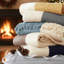 Plaid Linea Color Stockholm Taupe Block en imitation cachemire 127 x 152 cm-676931947