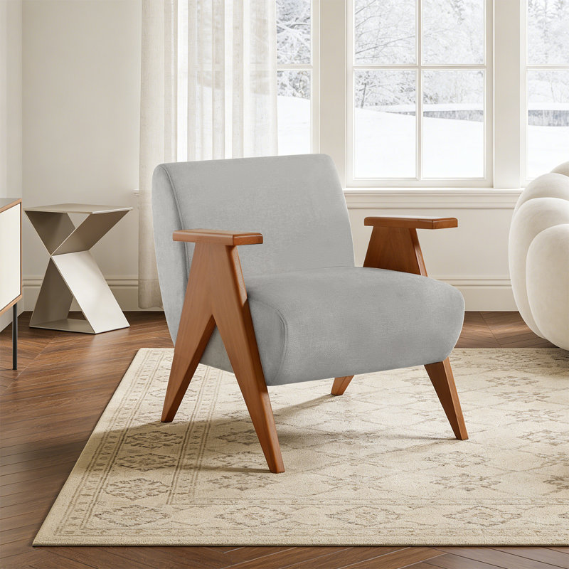 Fauteuil 27,6 po Mid-Century, Gris