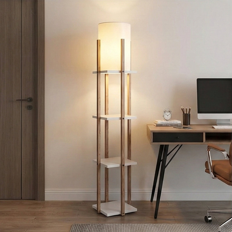Zaynah 53" Column Floor Lamp, Natural/White