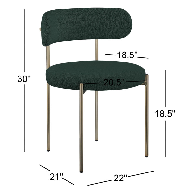 Chaise d'appoint Sherwood, Boucle verte, Laiton brossé
