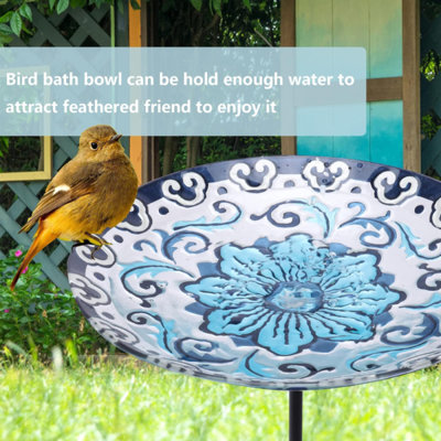 HANDMADE OUTDOOR GLASS BIRD BATH