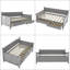 Lit de jour simple Rustic-Chic avec cadre en X et 2 tiroirs de rangement - Canapé-lit peu encombrant en gris-417030377
