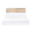 Lit double avec bibliothèque Youth - tête de lit blanche, sans base, finition de tête de lit de style Mid-Century moderne, unité de rangement à porte coulissante-1094701373