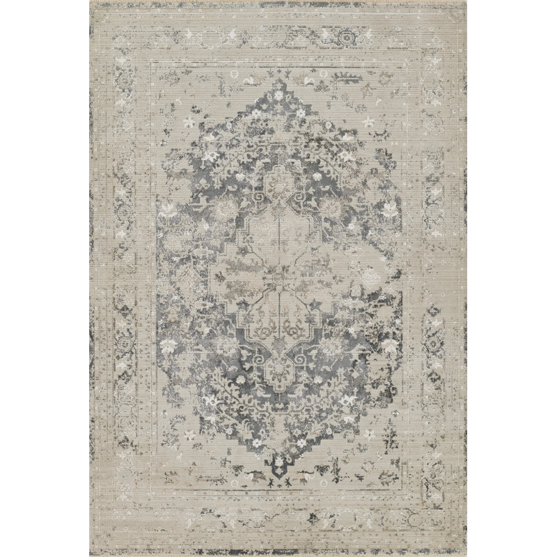 Pannie Viscose Oriental Indoor Rug, Rectangle 3'11" x 5'5"