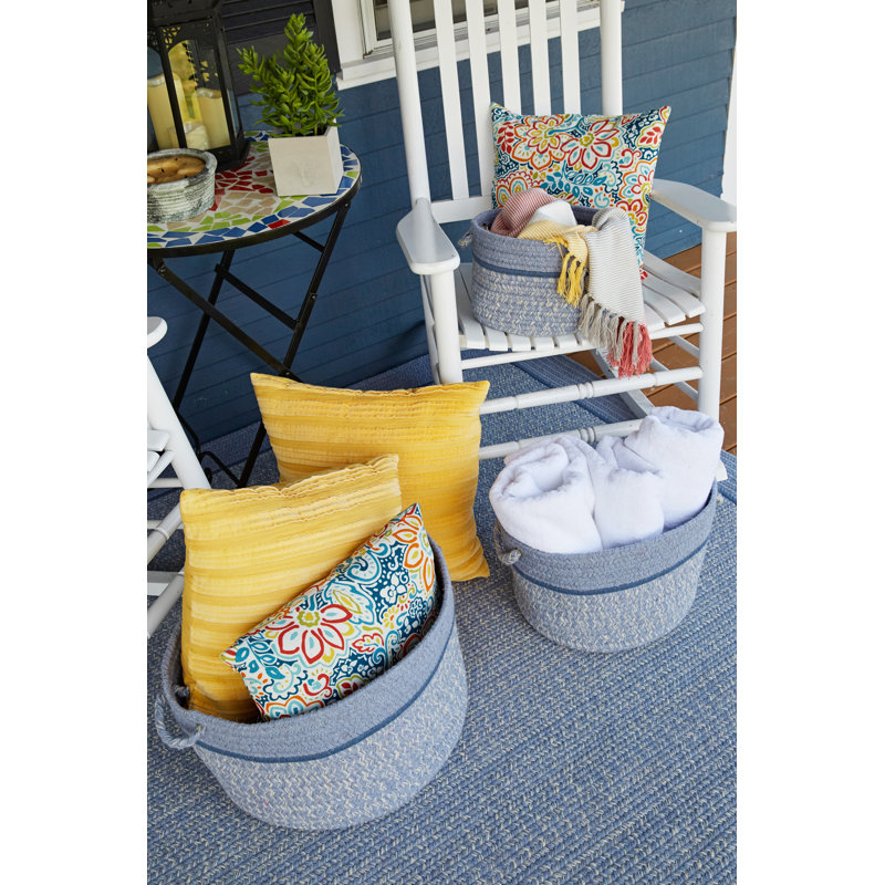 Panier en tissu, H 12 po x l 18 po x P 18 po, bleu