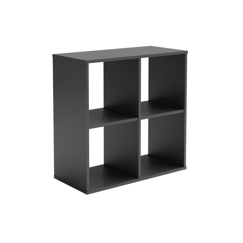 80cm H Cube Bookcase, (4 Shelves) 80cm H x 80cm W x 38cm D, Grey