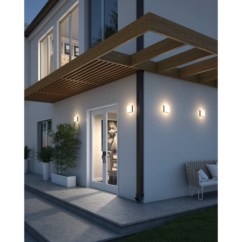 Boxie LED Outdoor Flush Mount, Bronze
