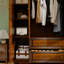 Armoire penderie en bois de cerisier massif avec 3 tiroirs et 2 tringles de suspension Castine, H 70,87 po